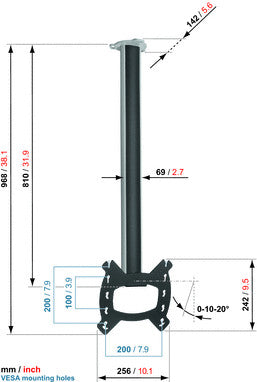 Vogels efc 6215 sufitowy uchwyt do LCD