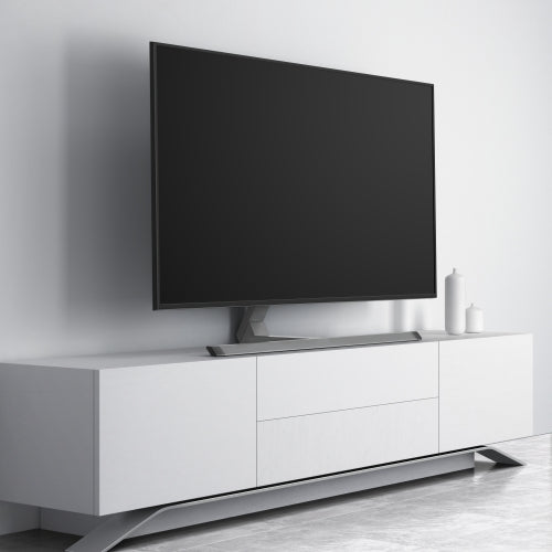 Wolff Mount Uniwersalna Aluminiowa Podstawa Telewizyjna | Obracana i Pochylana | do 75 cali | Kolor: Antracyt | VESA 600x400 | Prosty Wzór
