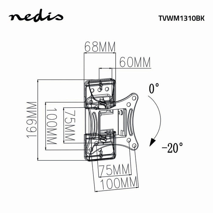 Uchwyt ścienny do telewizora z pełnym zakresem ruchu | 13 - 27 cali | Maks. 15 kg | 1 punkt obrotu