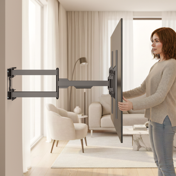 Ultra wytrzymały uchwyt ścienny do telewizora do 140 cali | Pełny ruch | 125 kg | VESA 1200x900