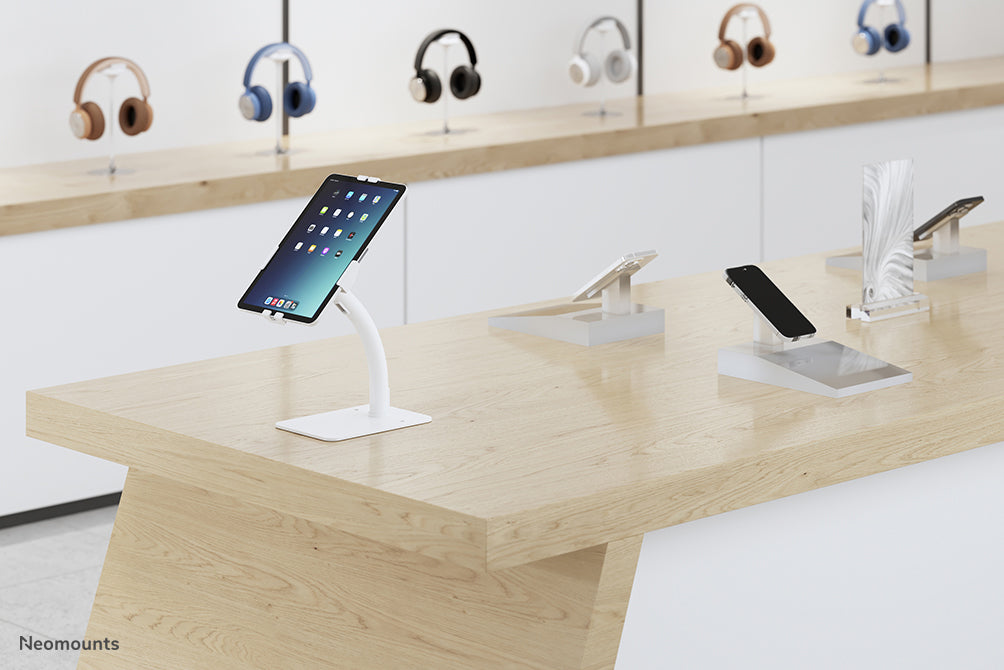 Neomounts DS15-625WH1 regulowany i obrotowy uchwyt na tablet na blat stołu dla tabletów 7,9-11 cali - Biały