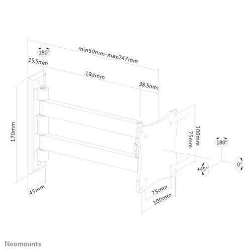 Srebrny uchwyt do telewizora Neomounts FPMA-W820