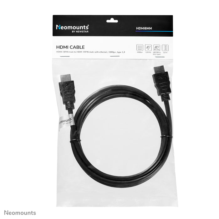 Kabel HDMI 1.4, High speed, HDMI 19 pinów M/M, 1,8 metra