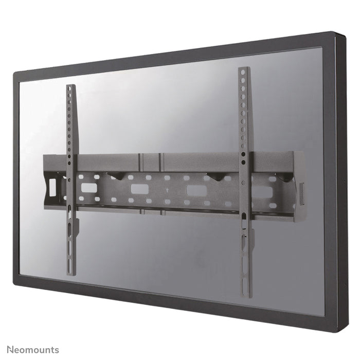 Neomounts LFD-W1640MP to płaskie mocowanie ścienne do ekranów płaskich do 75 cali, umożliwiające zamontowanie odtwarzacza multimedialnego lub mini PC za ekranem - Czarny