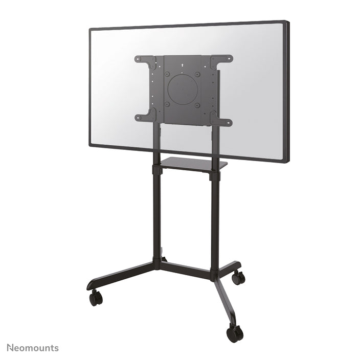Neomounts NS-M1250 czarny to mobilny mebel na ekrany płaskie do 70 cali (178 cm). W zestawie półka na laptopa - czarny