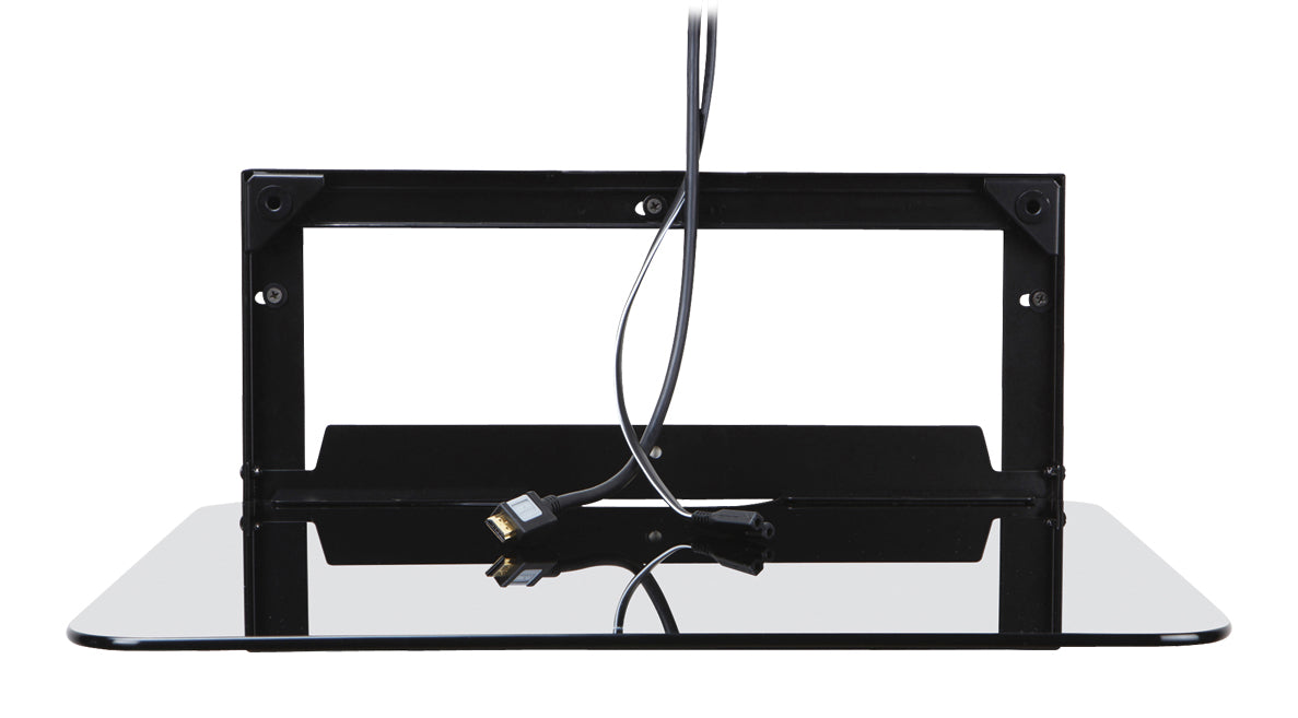 Półka ścienna A/V z systemem zarządzania kablami
